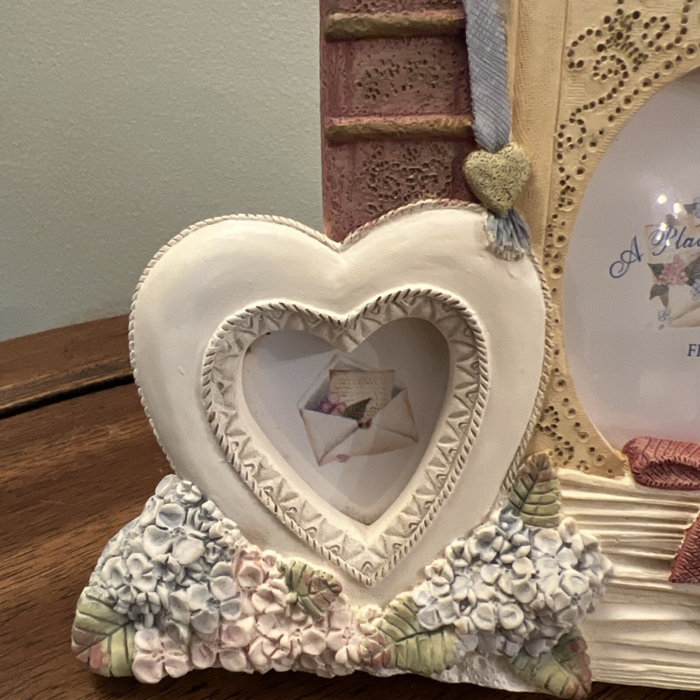 FIGI HANDPAINTED FRAME, 3D Resin Photo Frame Heart Chic Wedding Valentines Bday - Picture 2 of 10